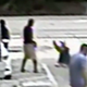 Screenshot from surveillance video showing Michael Drejka raising his gun to shoot Markeis McGlockton, an unarmed black man, at a Florida convenience store. The dispute began about a parking space.